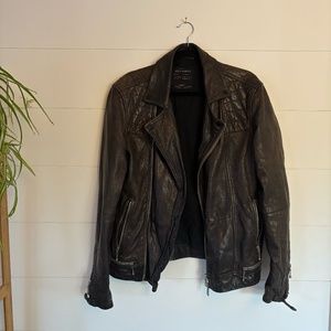 AllSaints Conroy Crinkled leather jacket